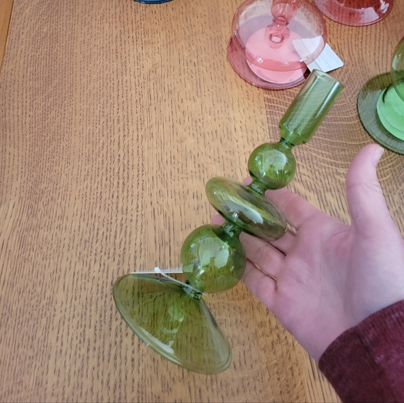 Huntington Home Other - Huntington Home Glass Candle Holder - Green Tall